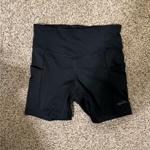 Brooks Black Bike Shorts with Compression Fit and Wide Waistband